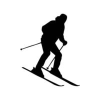 Skiing art silhouette vector