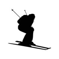 Skiing art silhouette vector