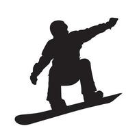 arte de silueta de snowboard vector