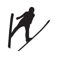 Ski jumping silhoutte art vector