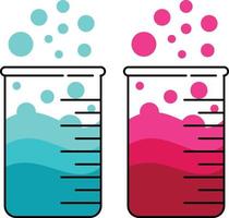 Test tube with chemical reaction icon flat vector illustration