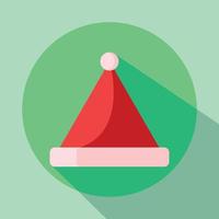 sombrero de santa o icono de sombrero de navidad vector plano