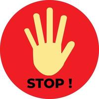 Stop hand palm sign icon vector