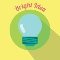 Bright idea background template with lamp icon vector