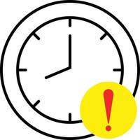 Times up icon, clock with exclamation mark.eps vector