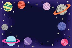 Planetary landscape background template vector