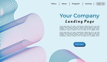 wavy thin line background template for landing page, banner, or poster vector