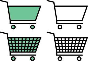 shopping cart icon set vector