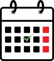 Calendar with checmark or checklist icon flat vector