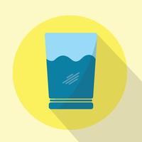 A glass of water simple icon vector