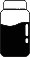 Jar with liquid inside flat vector icon