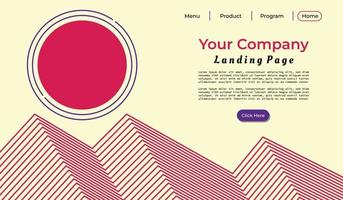 pyramid thin line shape background template for landing page or copy space vector