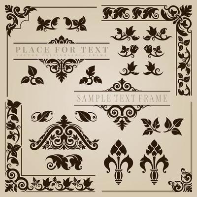 Calligraphy Border Corner Applied Thai Art Pattern