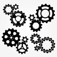 Collection Mechanical Sprocket Gears Sets 4 Types. vector