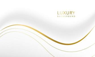 White luxury abstract background with golden lines and shadows. Premium vector illustration