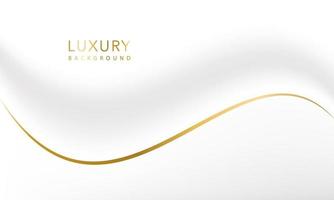 White luxury abstract background with golden lines and shadows. Premium vector illustration