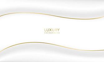 White luxury abstract background with golden lines and shadows. Premium vector illustration