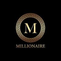 millionaire logo design, icon design template element, lettet m design vector