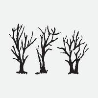 Naked trees silhouette vector