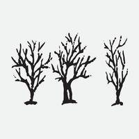 Naked trees silhouette vector