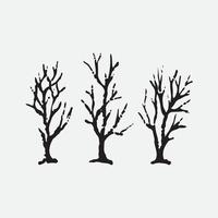 Naked trees silhouette vector