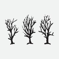 Naked trees silhouette vector