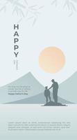 diseño del cartel del día del padre feliz vector