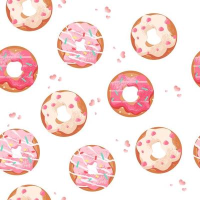 Donut Illustration Seamless Pattern Design