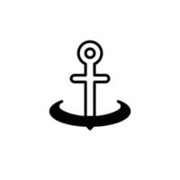 Anchor, Port Solid Line Icon Vector Illustration Logo Template. Suitable For Many Purposes.