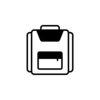 Backpack, School, Rucksack, Knapsack Solid Line Icon Design Concept For Web And UI, Simple Icon Suitable for Any Purposes. vector