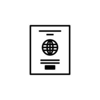 Passport, Travel, Business Solid Line Icon Design Concept For Web And UI, Simple Icon Suitable for Any Purposes. vector