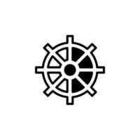 Rudder, Nautical, Ship, Boat Solid Line Icon Vector Illustration Logo Template. Suitable For Many Purposes.