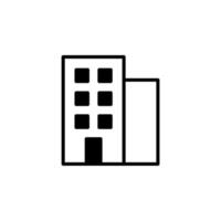 Hotel, Apartment, Townhouse, Residential Solid Line Icon Design Concept For Web And UI, Simple Icon Suitable for Any Purposes. vector