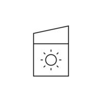 bloqueador solar, protector solar, loción, plantilla de logotipo de ilustración de vector de icono de línea delgada de verano. adecuado para muchos propósitos.