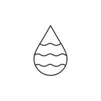 Waterdrop, Water, Droplet, Liquid Thin Line Icon Vector Illustration Logo Template. Suitable For Many Purposes.