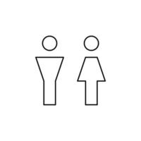 Gender, Sign, Male, Female, Straight Thin Line Icon Vector Illustration Logo Template. Suitable For Many Purposes.