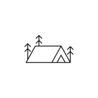 Camp, Tent, Camping, Travel Thin Line Icon Vector Illustration Logo Template. Suitable For Many Purposes.