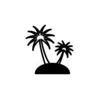 Palm, Coconut, Tree, Island, Beach Solid Line Icon Vector Illustration Logo Template. Suitable For Many Purposes.