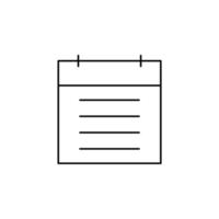 notas, bloc de notas, plantilla de logotipo de ilustración de vector de icono de línea delgada de cuaderno. adecuado para muchos propósitos.