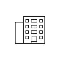 Hotel, Apartment, Townhouse, Residential Thin Line Icon Vector Illustration Logo Template. Suitable For Many Purposes.