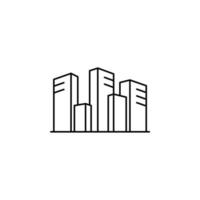 City, Town, Urban Thin Line Icon Vector Illustration Logo Template. Suitable For Many Purposes.