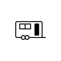 Caravan, Camper, Travel Solid Line Icon Design Concept For Web And UI, Simple Icon Suitable for Any Purposes. vector