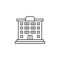 Hotel, Apartment, Townhouse, Residential Thin Line Icon Vector Illustration Logo Template. Suitable For Many Purposes.