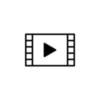 Video, Play, Film, Player, Movie Solid Line Icon Vector Illustration Logo Template. Suitable For Many Purposes.