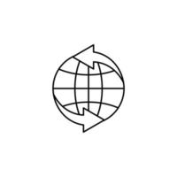 World, Earth, Global Thin Line Icon Vector Illustration Logo Template. Suitable For Many Purposes.