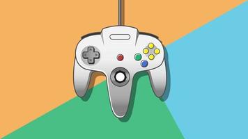 Retro video game controller flat vector illustration.