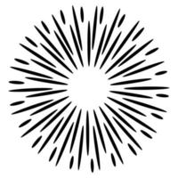 Starburst, sunburst  hand drawn. Design Element Fireworks Black Rays. Comic explosion effect. Radiating, radial lines vector