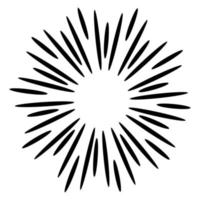 Starburst, sunburst  hand drawn. Design Element Fireworks Black Rays. Comic explosion effect. Radiating, radial lines vector