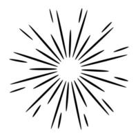 Starburst, sunburst  hand drawn. Design Element Fireworks Black Rays. Comic explosion effect. Radiating, radial lines vector