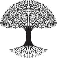 Tree Silhouette in Black vector